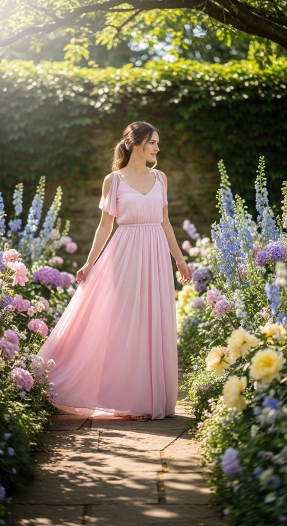 Pastel maxi dress outfit